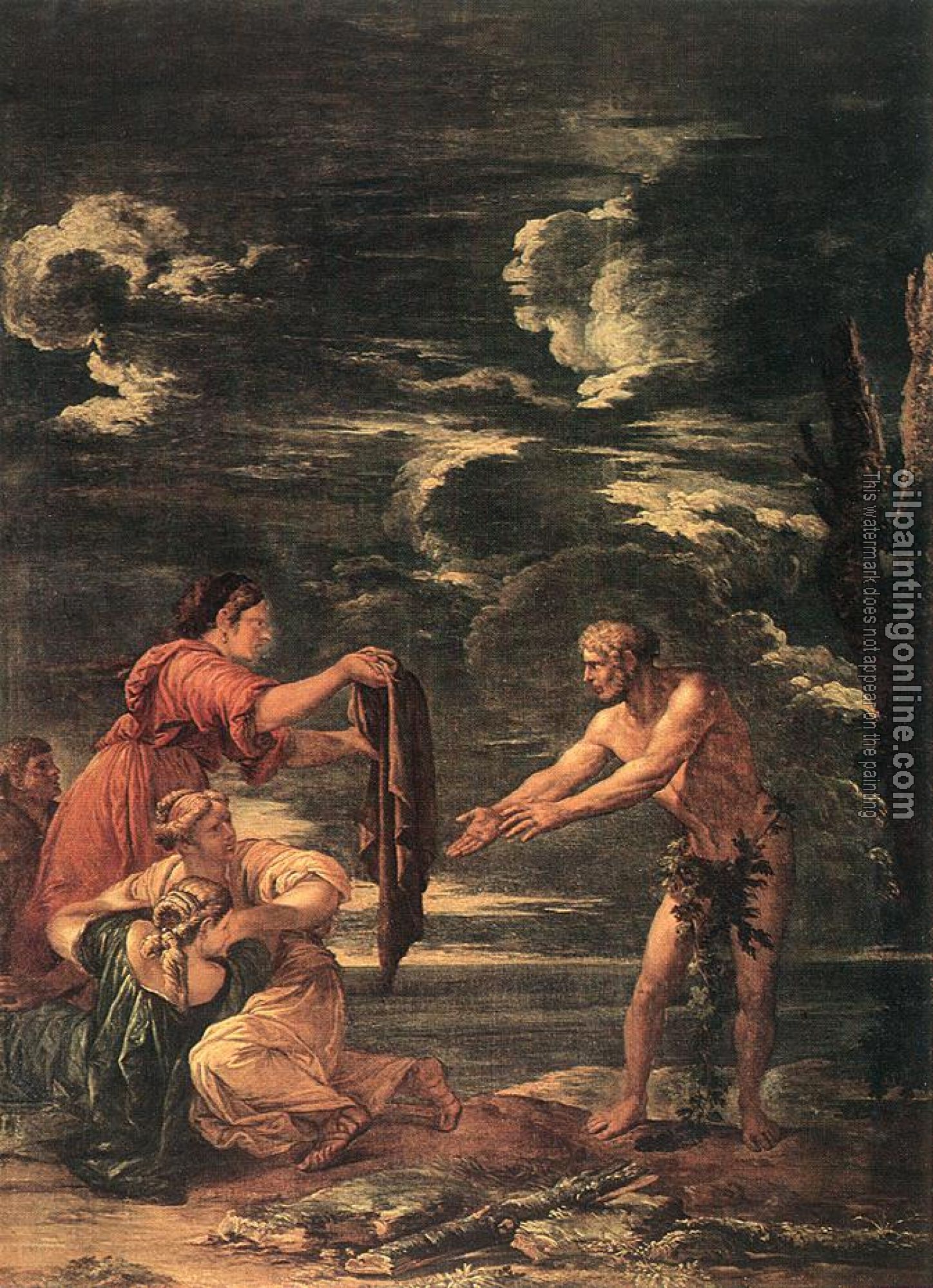 Rosa, Salvator - Odysseus and Nausicaa